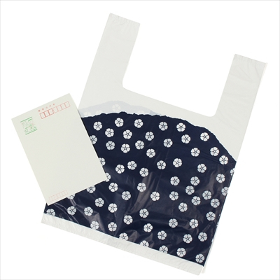 パックタケヤマ　和風柄Uバッグ 群青 中 100枚