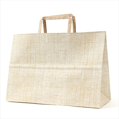 パックタケヤマ 紙袋 手提 H平XS リネン ホワイト 50枚