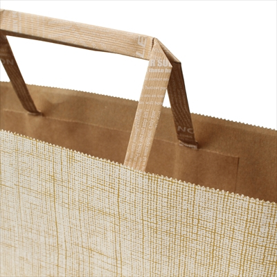 パックタケヤマ 紙袋 手提 H平XS リネン ホワイト 50枚