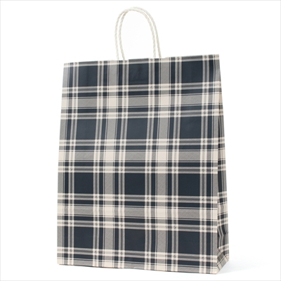 パックタケヤマ　紙袋 手提 HZ ロイヤルチェックブルー