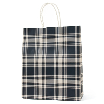 パックタケヤマ 紙袋 手提 HBT ロイヤルチェックブルー
