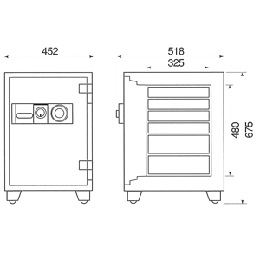 【車上渡し】ダイヤセーフ(旧:日本金銭機械) 耐火金庫 DT68-6 ダイヤルタイプ【送料無料】【メーカー直送】の商品画像2枚目