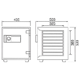 【車上渡し】ダイヤセーフ(旧:日本金銭機械) 耐火金庫 MEK52-8 プッシュタイプ【送料無料】【メーカー直送】の商品画像2枚目