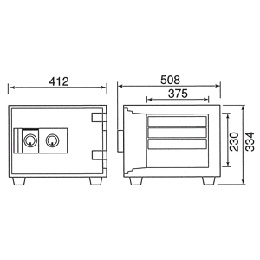 【軒先渡し】ダイヤセーフ(旧:日本金銭機械) 家庭用耐火金庫 DW30-S 2キータイプ 30分耐火 B4用紙収納 40kg【送料無料】【メーカー直送】の商品画像2枚目