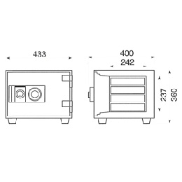 【軒先渡し】ダイヤセーフ(旧:日本金銭機械) 家庭用耐火金庫 D34-4 ダイヤルタイプ 1時間耐火 A4用紙収納 38kg【送料無料】【メーカー直送】の商品画像2枚目