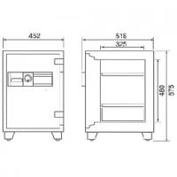 【車上渡し】ダイヤセーフ(旧:日本金銭機械) 耐火金庫 MEK68-DX プッシュタイプ 1時間耐火 94kg【送料無料】【メーカー直送】の商品画像2枚目