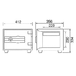 【軒先渡し】ダイヤセーフ(旧:日本金銭機械) 宿泊施設用耐火金庫 ホテル&プライベートセーフ H30 30分耐火 29kg【送料無料】【メーカー直送】の商品画像2枚目