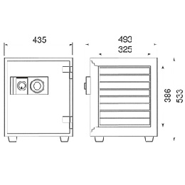 【車上渡し】ダイヤセーフ(旧:日本金銭機械) 耐火金庫 D52-8 ダイヤルタイプ 1時間耐火 A4サイズ収納 75kg【送料無料】【メーカー直送】の商品画像2枚目