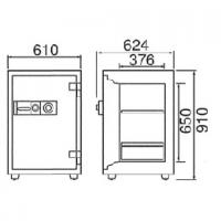 【車上渡し】ダイヤセーフ(旧:日本金銭機械) 業務用耐火金庫 DTS90 ダイヤルタイプ 2時間耐火 220kg【送料無料】【メーカー直送】の商品画像2枚目