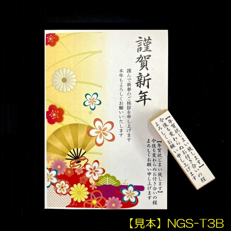 新朝日　年賀状じまいスタンプB 3行タテ NGS-T3Bの商品画像2枚目