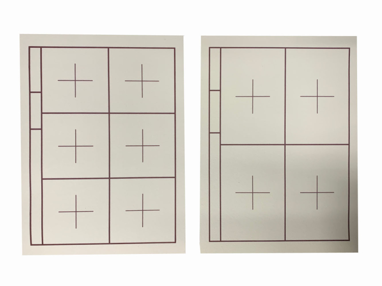 下敷 半紙判 樹脂ラシャベージュ6×4マス名前枠あり