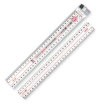 共栄プラスチック　メタクリル両切直線定規　30cm A-2530
