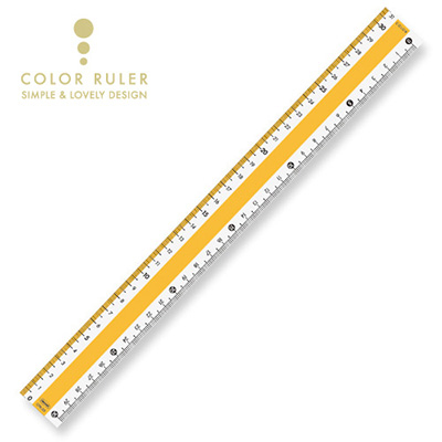 共栄プラスチック　カラー直線定規　30cm　イエロー CPK-30-Y
