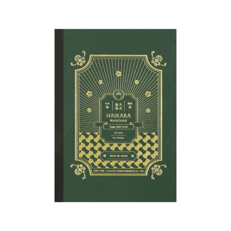 寺西化学　ギター大正浪漫ハイカラノート　ダークグリーン（ドット方眼）