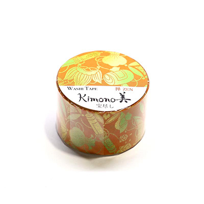 カミイソ　マスキングテープ Kimono美 宝尽し（金箔グラデーション） GR-3020