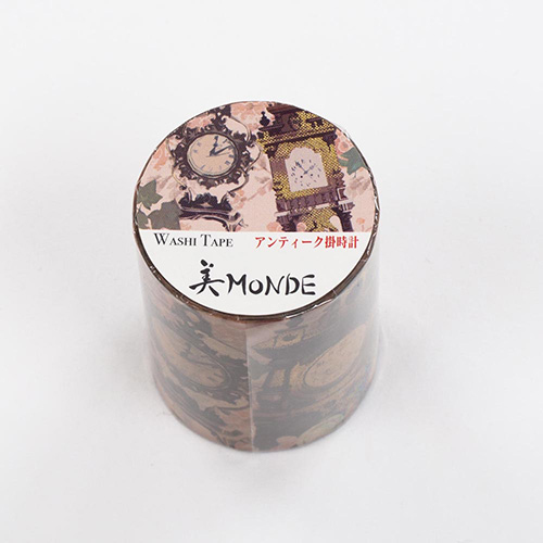 カミイソ　マスキングテープ アンティーク掛時計(金箔グラデーション) GR-4072