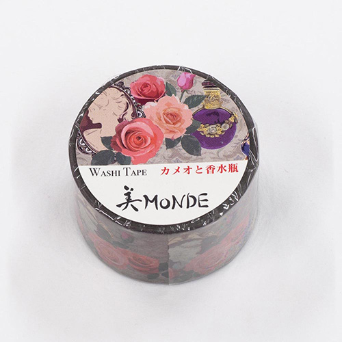 カミイソ　マスキングテープ カメオと香水瓶(金箔グラデーション) GR-4073