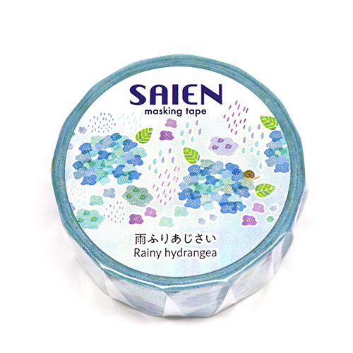 カミイソ　マスキングテープ 雨ふりあじさい UR-4037