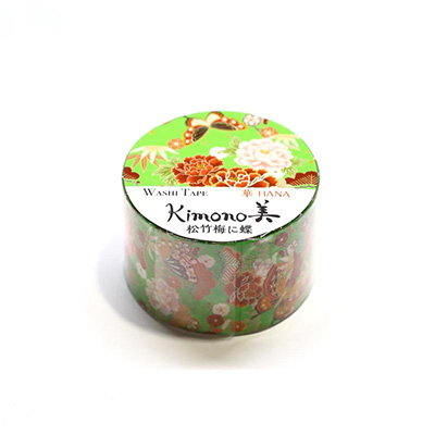 カミイソ　マスキングテープ Kimono美 松竹梅に蝶 GR-1012