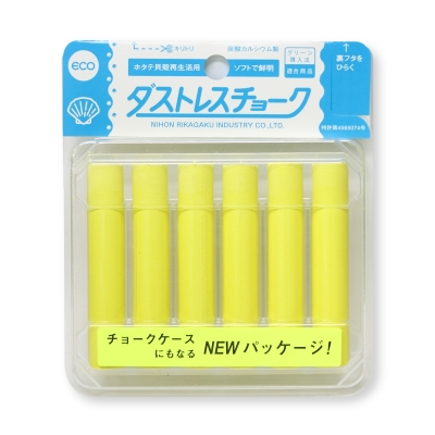 日本理化学　ダストレスチョーク ６本入 黄 DCC-6-Y
