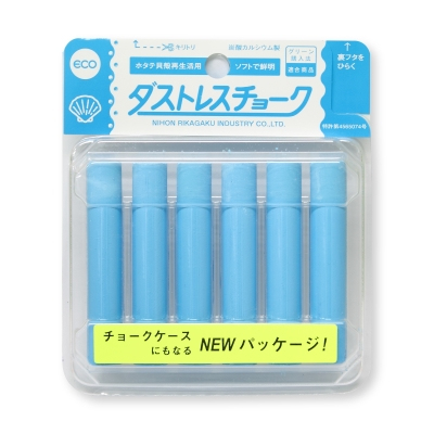 日本理化学　ダストレスチョーク ６本入 青 DCC-6-BU