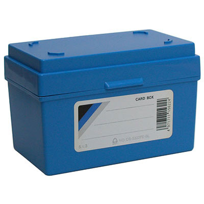コレクト　カードボックス　青　５×３　蓋付 CB-5332PE-BL