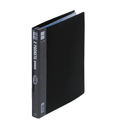 コレクト　２ポケットバインダーブラック（厚型） S-342-BK
