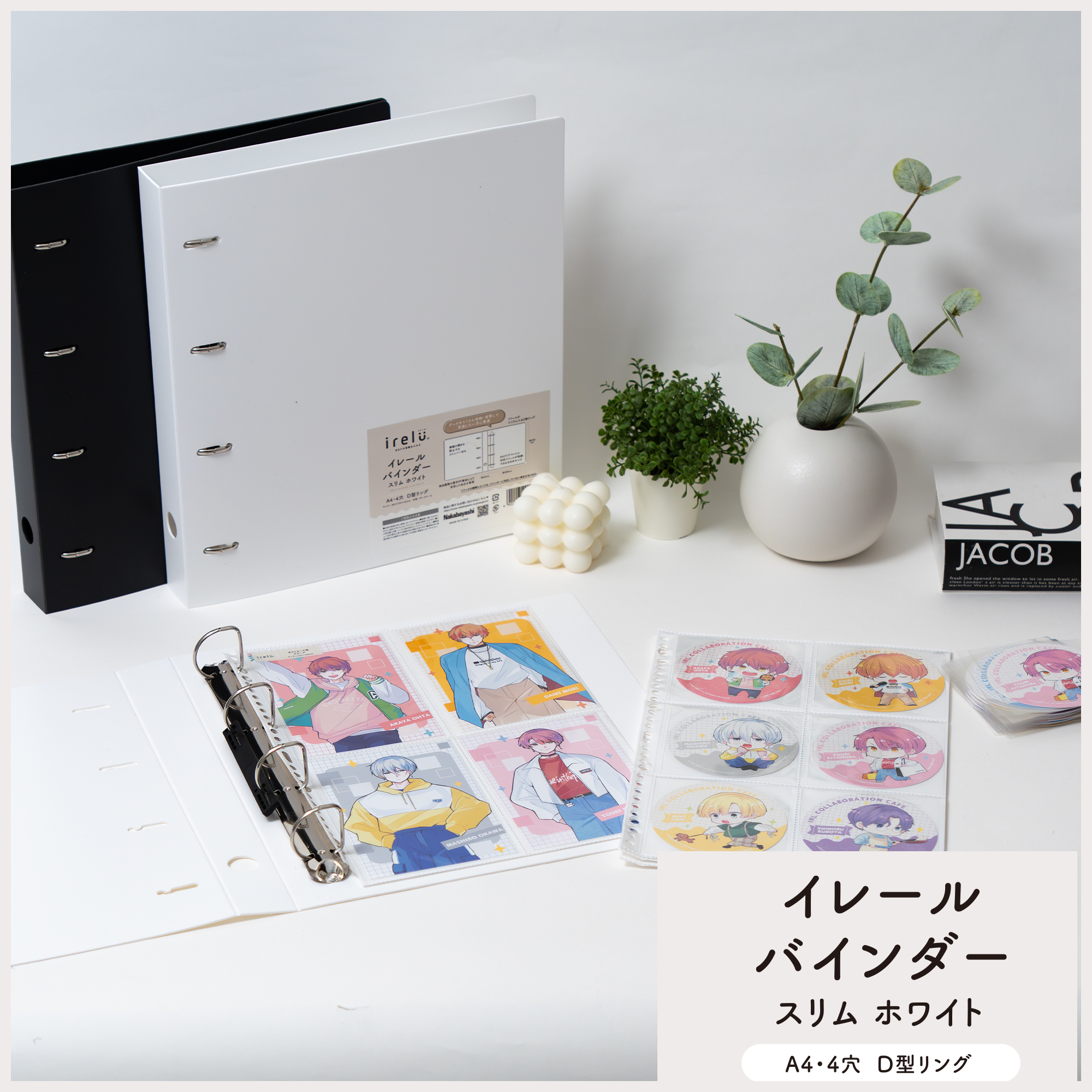 irelu（イレール） バインダー スリム　ホワイト IRL-BDS-Ｗの商品画像