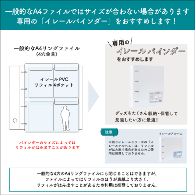 irelu（イレール）PVCリフィル　4ポケット　A4・4穴　2枚入　IRL-RF-A03【ポスト投函1】の商品画像10枚目