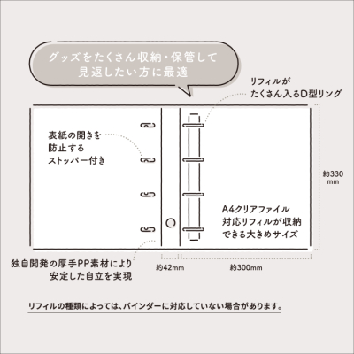 irelu（イレール） バインダー スリム　ホワイト IRL-BDS-Ｗの商品画像7枚目