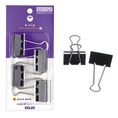 べロス 大 Wクリップ シルバー 4コ入