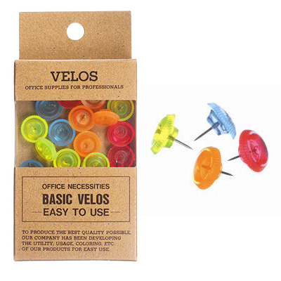 べロス 透けるトンカラー画鋲 クリアカラーMIX 20本