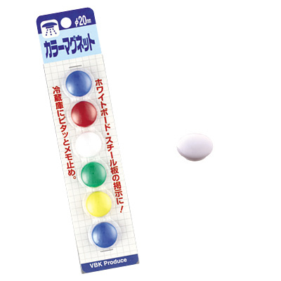 べロス カラーマグネット 20 白 6コ