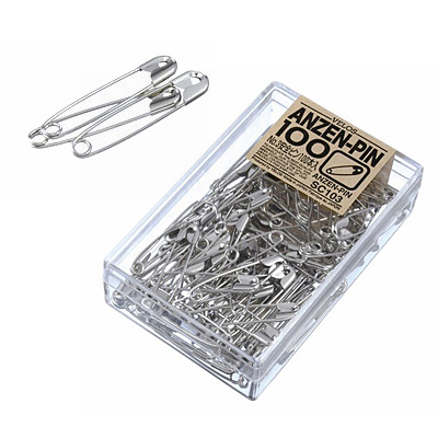 べロス 大 安全ピン シルバー 100本入