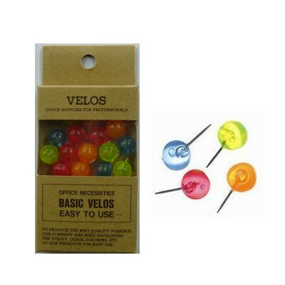 べロス 透けるトンマップ画鋲 クリアカラーMIX