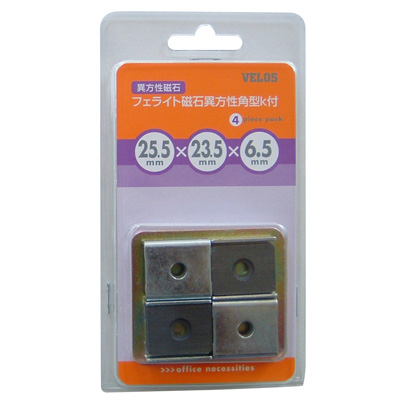 べロス フェライト磁石異方性 角型K付 25.5x23.5x6.5mm