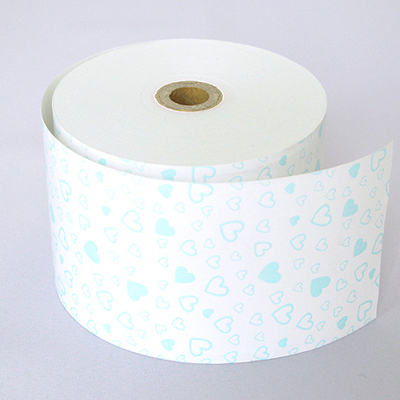 小林　ファンシーレジ用紙　ハート　青　(58mm)　20巻入