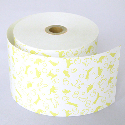 小林 ファンシーレジ用紙 ねこ 黄 (58mm) 20巻入