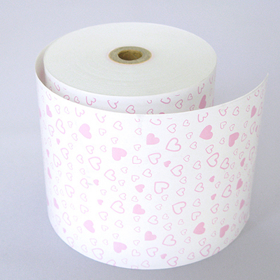 小林 ファンシーレジ用紙 ハート ピンク (80mm) 8巻入