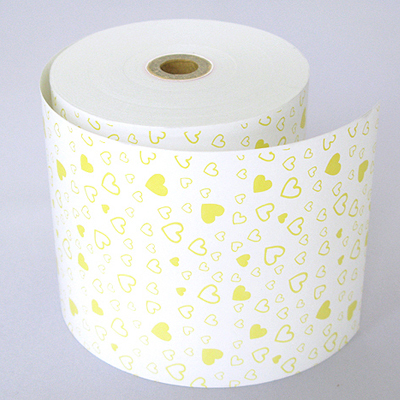 小林　ファンシーレジ用紙　ハート　黄　(80mm)　8巻入