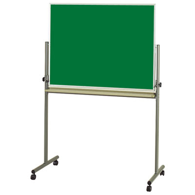 馬印　グリーンボード黒板両面回転脚付 1210×910