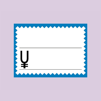 ササガワ　カード 小 ブルー枠  16-4268