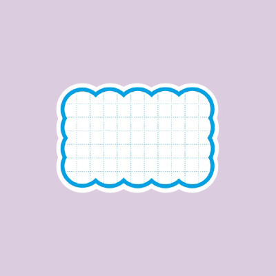 ササガワ　抜型カード 波四角 中 ブルー  16-4154