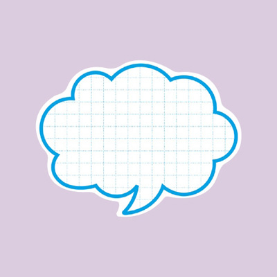 ササガワ　抜型カード 吹出シ 大 ブルー  16-4187