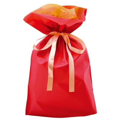 ササガワ　巾着袋 レッド 中 1P [5枚袋入]