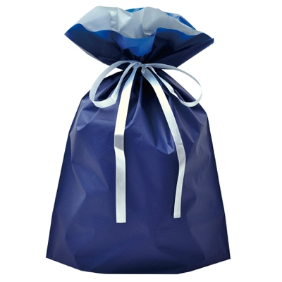 ササガワ　巾着袋 ネイビー 大 1P [5枚袋入]