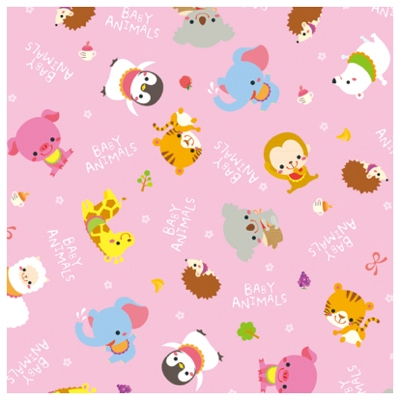 ササガワ　包装紙　ベビーアニマルＰ　半才判　[50枚袋入]