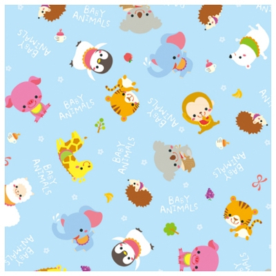 ササガワ　包装紙　ベビーアニマルＢ　半才判　[50枚袋入]