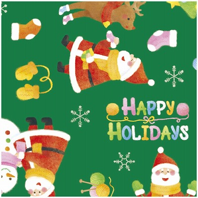 ササガワ　包装紙 ウールサンタ緑 全判  [50枚入]