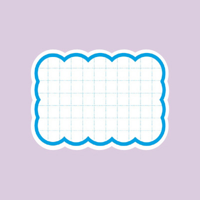 ササガワ　抜型カード 波四角 大 ブルー  16-4481